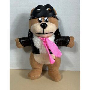 Vintage Ace Company Dog Plush with Pink Ribbon 1994 Stuffed Animal Toy